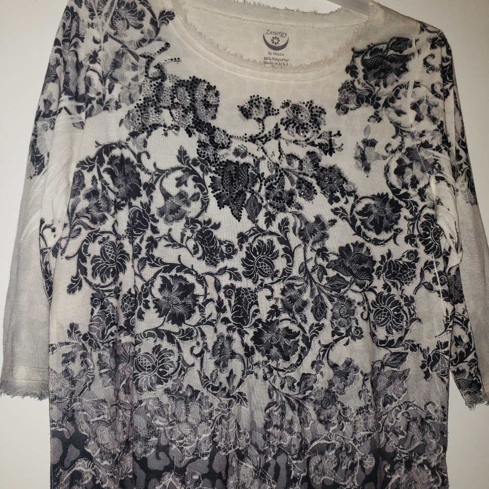 Black and off white Dressy Top Size 3